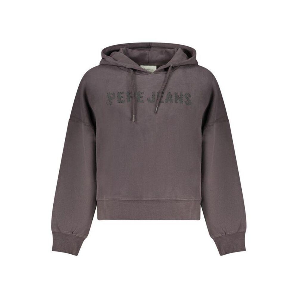 Pepe Jeans Classic Cotton Sweatshirt with Ribbed Cuffs Women Black Sweaters